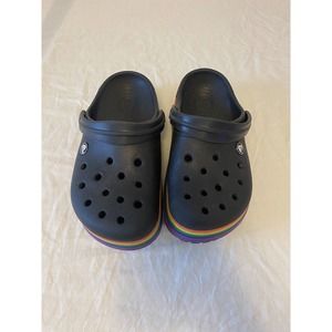 Crocs Crocband Color Spectrum Black Clogs Rainbow Pride Size 6 Womens Size 4 Men